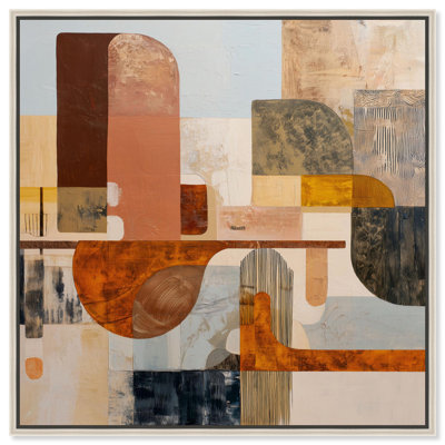 "Contemporary Layers II", impression sur toile par Art Remedy, cadre argenté, 40 x 40