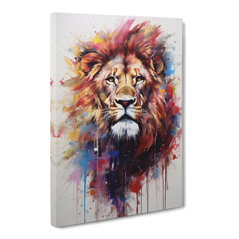 Lion Gestural No.2 - Wrapped Canvas, 50cm H x 35cm W x 3cm D