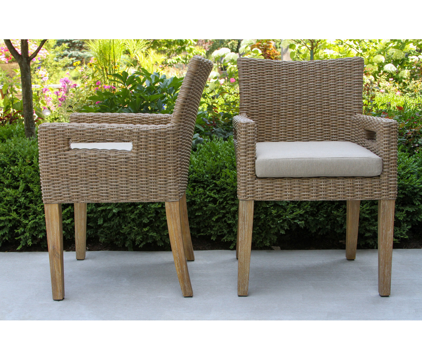 Fleur Rectangular 6 - Person 74" Long Dining Set with Cushions