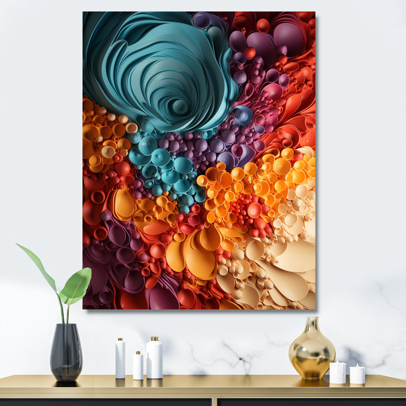 Rainbow Reverie Collages III - Abstract Collages, art mural, Toile tendue, H 40 po x l 30 po x P 1,5 po