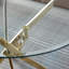 36-Inch Gold Stainless Steel Base Clear Glass Dining Table Contemporary Tempered With Legs 36