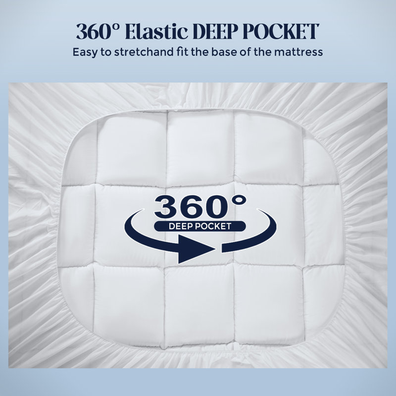 Lilwenn 2" Down Alternative Skin Friendly Luxury Hotel Mattress Topper, Full/Double