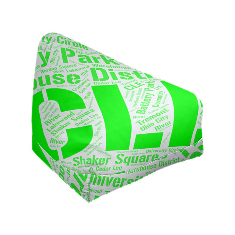 Sac de pois classe standard rand cites city barhood districts, Cleveland, Mélange de polyester vert