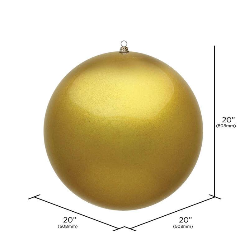 Vickerman 20" Giant Gold Ornament, 20" H x 20" W x 6" D, Candy Gold