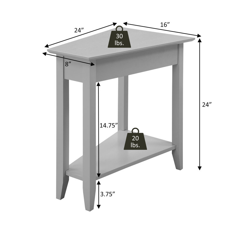 Carbin 24" Tall End Table with Shelf, White