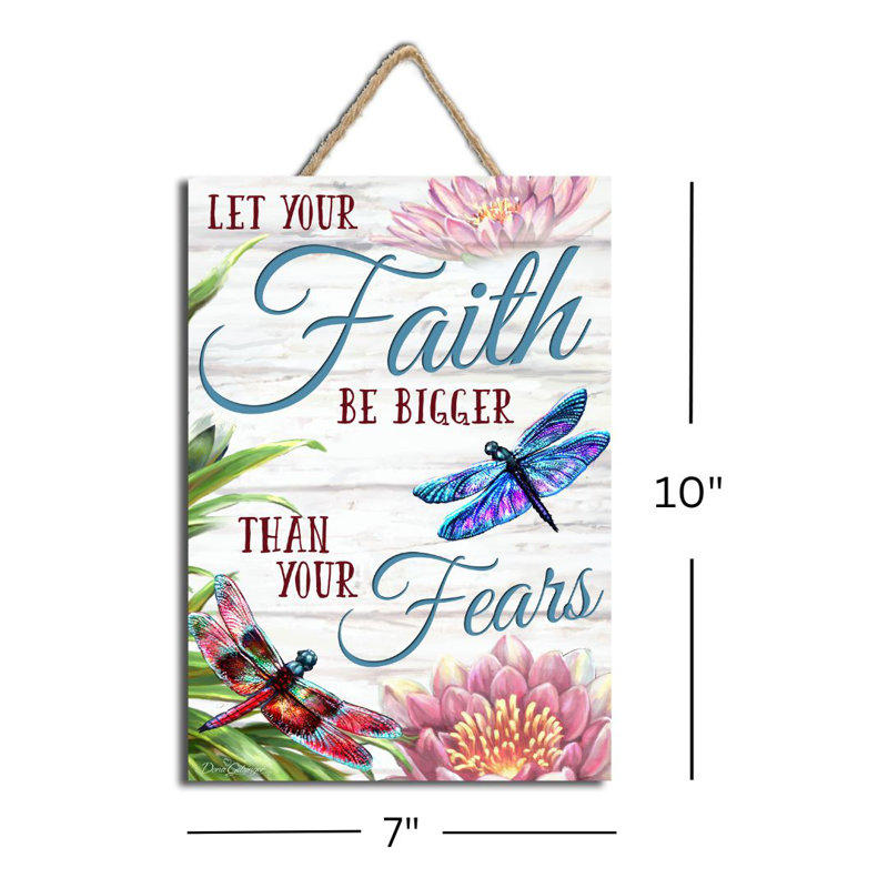 Panneau en bois avec support de corde Faith Over Fear