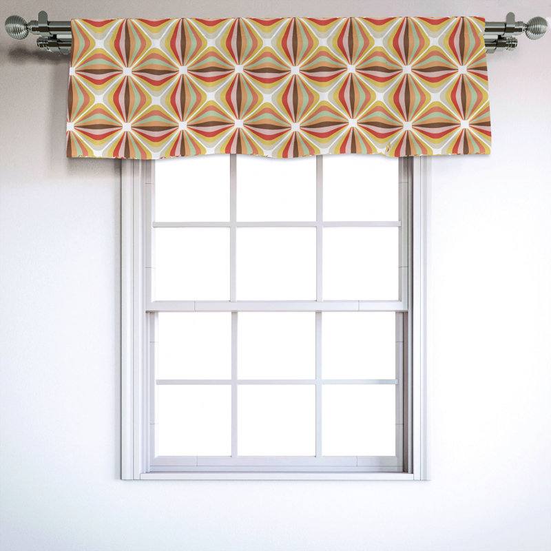 Sateen Abstract Ruffled Window Valance