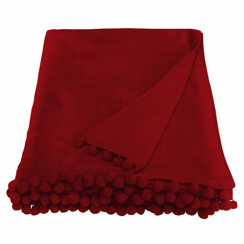 Reith Hand Woven Throw Blanket, Ruby Red