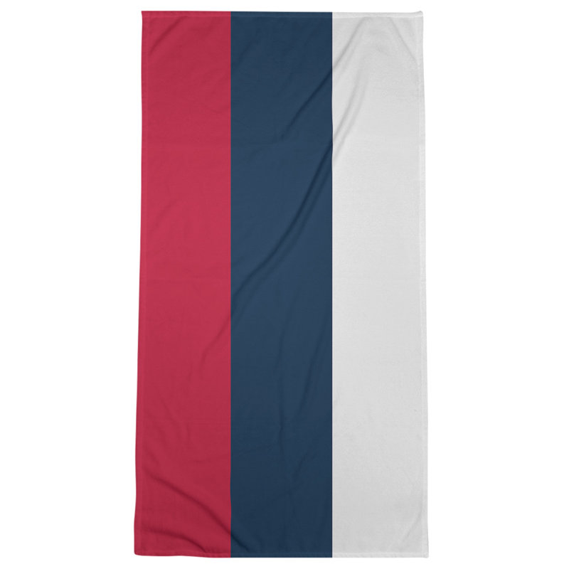 Cotton Blend Beach Towel, Navy Blue/Off White