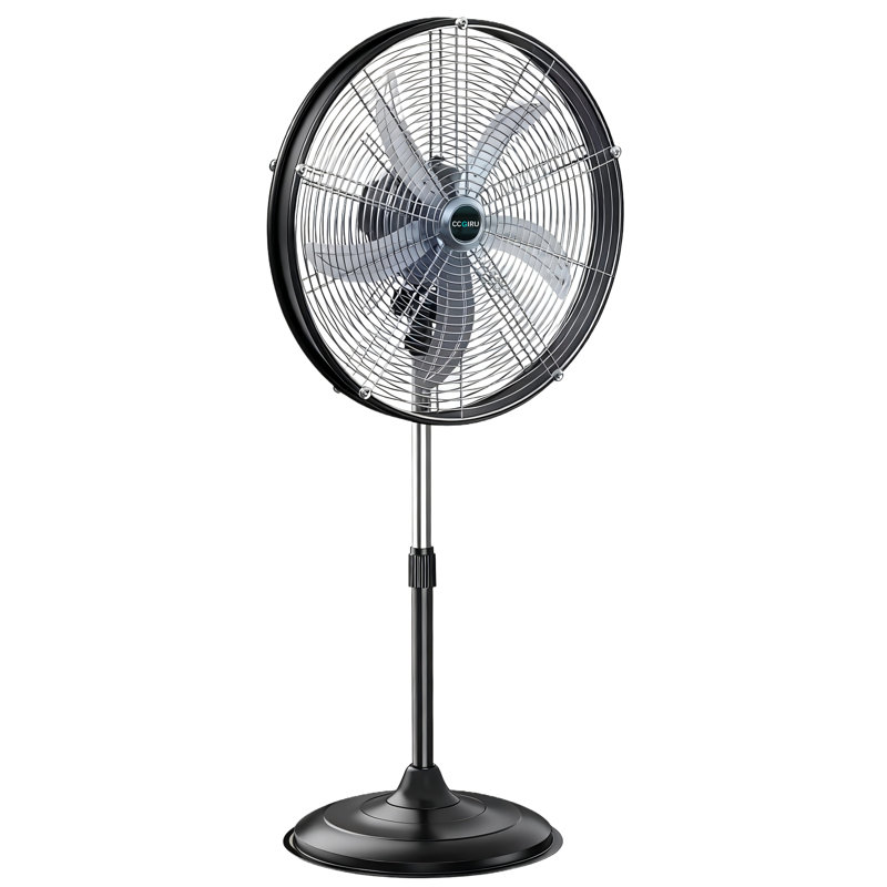 20 in. 3 Fan Speeds High Velocity Industrial Pedestal Fan in Silvery with 80° Oscillating, 5300 CFM, adjustable height.
