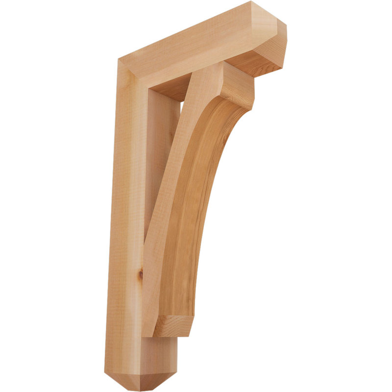 H Support en bois / corbeau, Western Red Cedar (Smooth), H 28 po x l 3,5 po x P 16 po