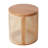 17.8"H Rubber Solid Wood Frame Rattan Grid Design Side Table, With Removable Rubber Solid Wood Panel Top End Table , Rustic Greenery Stand