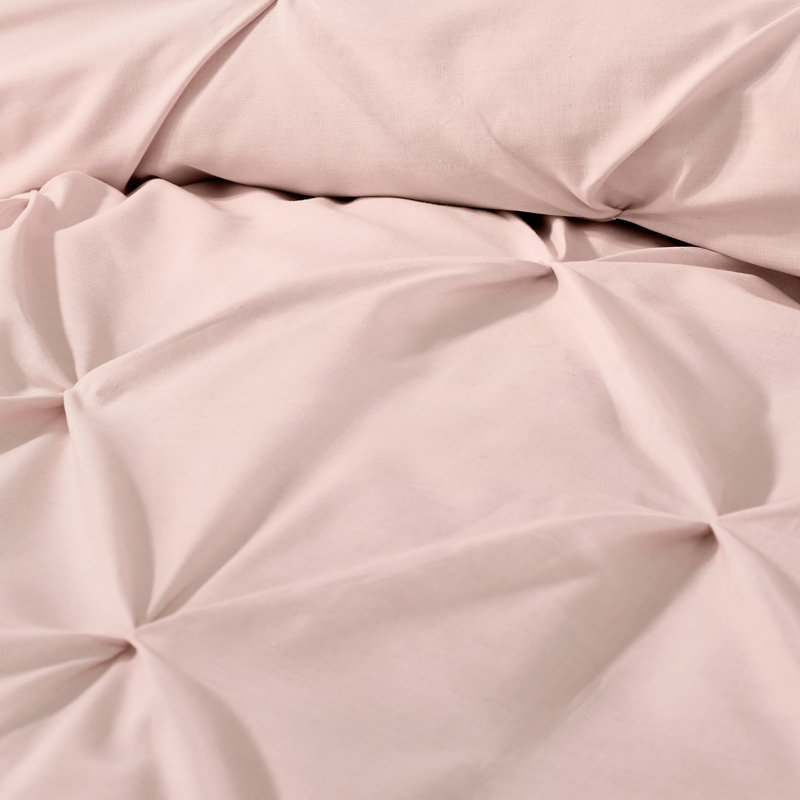 Roulf Polyester No Pattern Duvet Cover Set with Pillowcases Included, Double Duvet Cover + 2 Standard Pillowcases, Blush