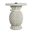 Base de parasol de table d'appoint en oxyde de magnésium blanc antique en forme d'ananas Lillian