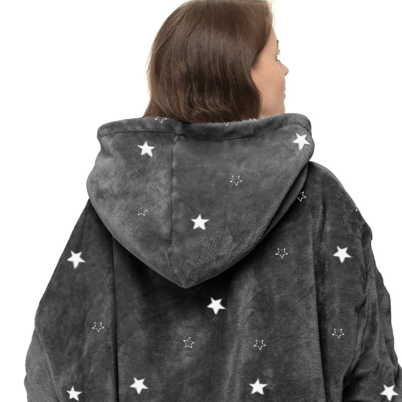 Abhaki Junior Hoodie Stars Blanket, Grey