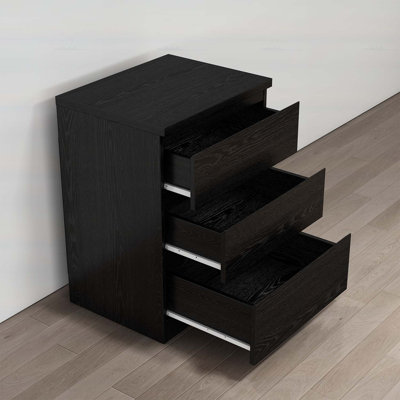 Nightstand with 3 Drawers,Small End Table