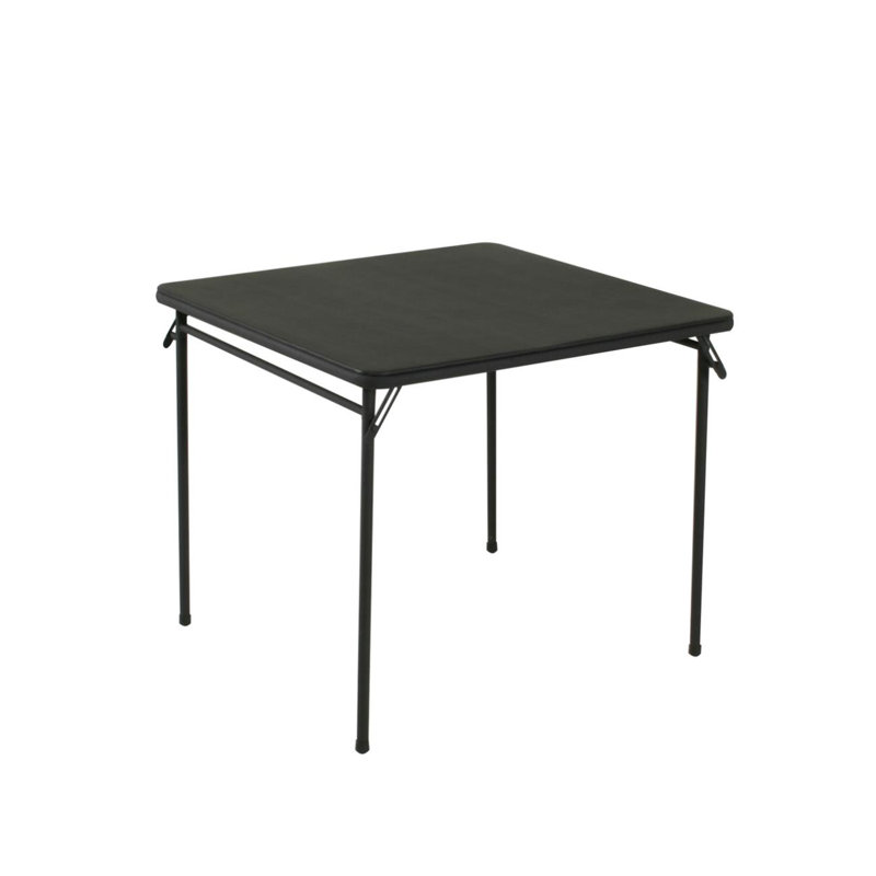 Table à cartes pliante carrée en vinyle 34 po COSCO, Noir