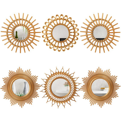 6 miroirs Sunburst, petit cercle décoratif suspendu au soleil