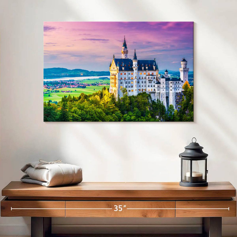 Paysage de château Lilie Neuschwanstein, H 16 po x l 24 po