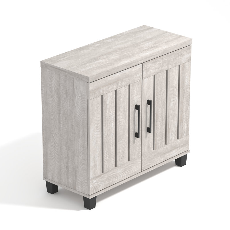 Banos 2-Door Shoe Storage Cabinet (Set Of 2) – Holds 24 Pairs, Dusty Gray Oak