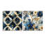 Beacham - Ensemble de 2 peintures murales abstraites en acrylique sur verre marbré-103933134