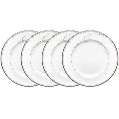 Noritake Platinum Wave Set of 4 Bread & Butter/Appetizer Plates, 6-3/4"
