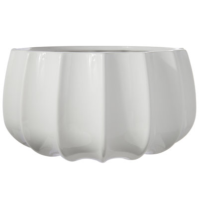 Bol rond en céramique blanc brillant