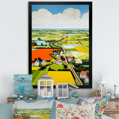 Paysage de ferme sur toile, "De Stijl"
