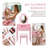 Makeup Vanity Table Set With 360Â° Mirror & Cushioned Stool - 4-Drawer Bedroom Dressing Desk-1762025774