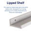 Dura Floating Display Shelf, Lipped Design, Foil-Wrapped Finish-67063327-67063330