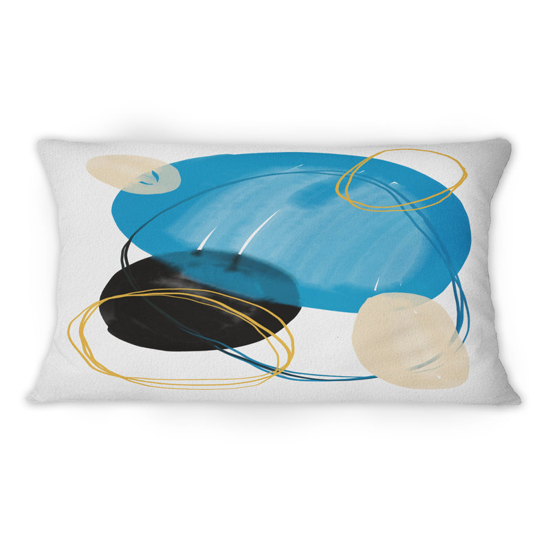 Coussin Minimaliste bleu et noir II - imprimé moderne