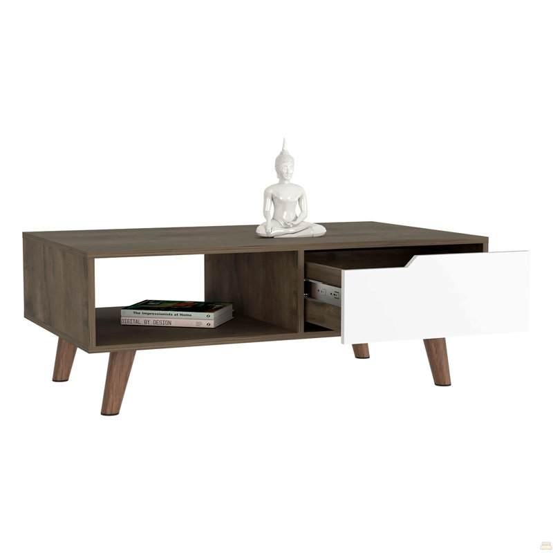 Table basse 2.0, un tiroir, quatre pieds