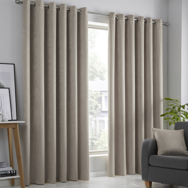 Room Darkening Curtain Pair, Width 229 x Drop 229 cm, Natural