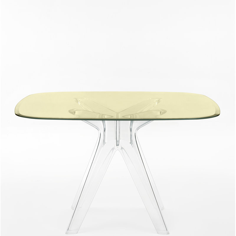 Table carrée Sir Gio, Transparent, Jaune