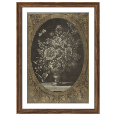 Art mural vintage rétro encadré pour chambre à coucher - 26 po x 36 po brun