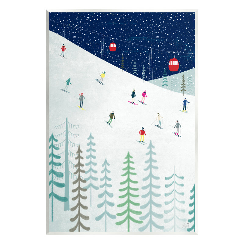 «Skiing Night Sky Winter Slopes» par Andrew Thornton, impression, L 13 po x H 19 po, Mdf