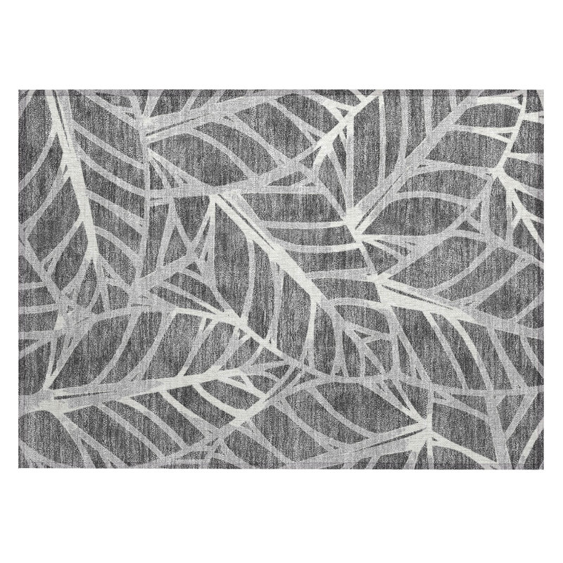Machine Washable Indoor/Outdoor Chantille ACN2866 Botanical Rug, Ivory, 2'6" x 3'10"