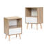 Table d'appoint de style Mid-Century avec tiroir de rangement et tablette décorative, attrait classique