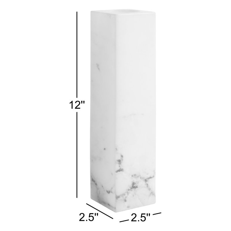 Claritza 12'' H Stone Tabletop Candlestick