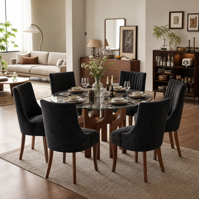 Ensemble de 2 chaises de salle à manger en bois massif, chaises de style rustique avec pieds en bois massif, chaises de cuisine rembourrées de style Mid-Century et chaises rembourrées convenant aux restaurants et aux cafés