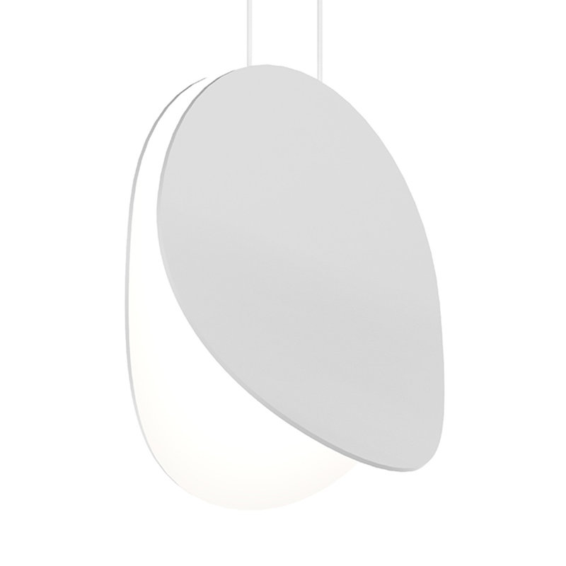 Malibu Discs 1 - Light LED Pendant, Satin White, 14" H x 14" W x 6.25" D