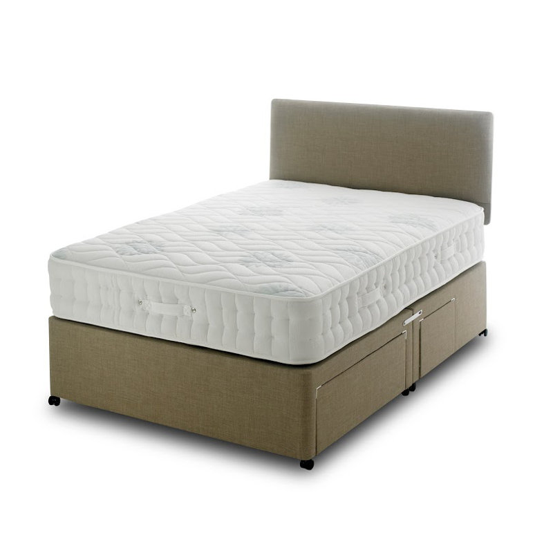 Bateman Pocketsprung Divan Bed Set, Beige, Non Storage, Single (3')