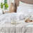 MooMee Sheet Set Extra Deep Pocket 100% Washed Cotton Linen Like Textured Lightweight Breathable-404490831-469595433