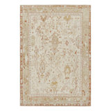 Rug & Kilim’S Oushak Style Rug In White With Gold Floral Patterns