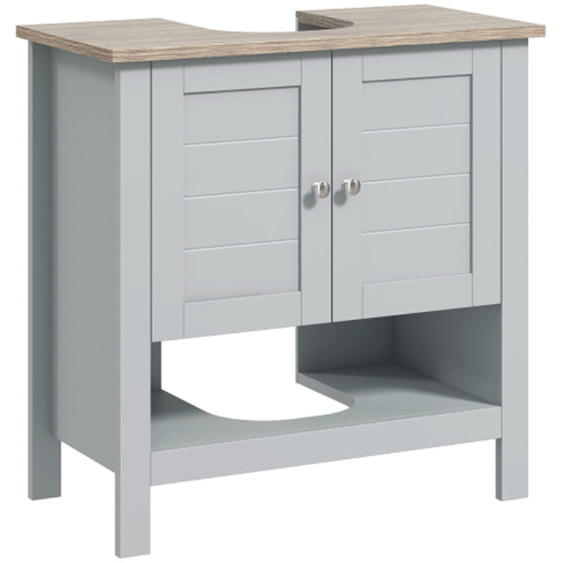 Armoire de rangement à piédestal, sous-lavabo, meuble-lavabo avec tablette réglable et tablette inférieure ouverte