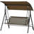 Outdoor Patio Swing Chair W/ Cushion, Steel Frame Stand, Adjustable Tilt Canopy For Patio, Garden