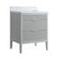 Ensemble de meuble-lavabo autoportant 30 po avec 2 ensembles de poignées et plateau en marbre d'ingénierie entièrement assemblé gris-166030413-166030408