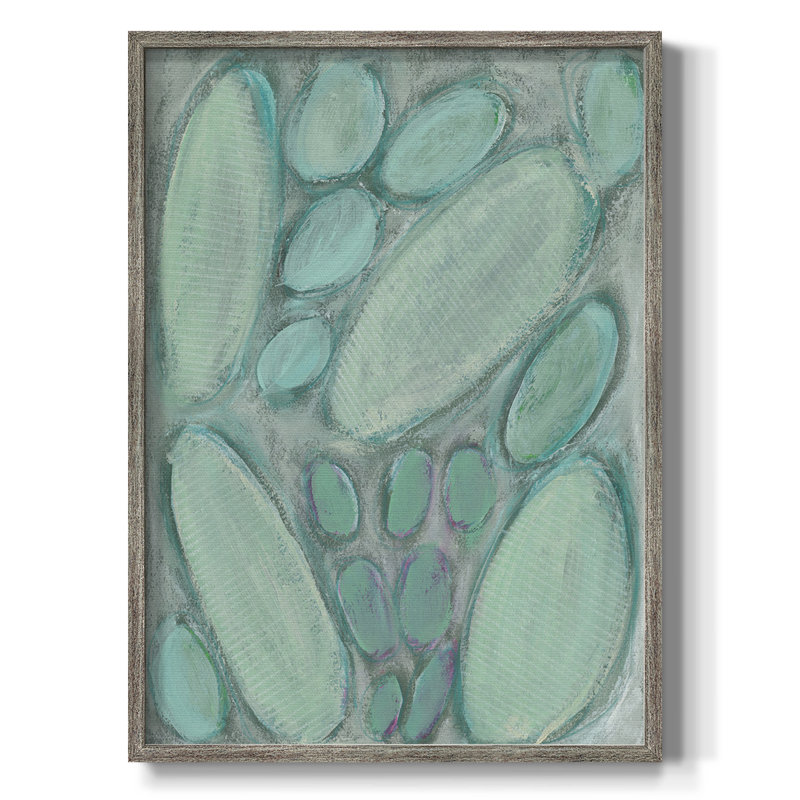 Blue Orbs I, reproduction encadrée - bois massif, H 21 po x l 17 po
