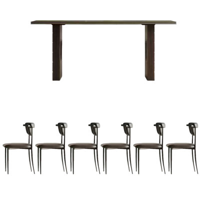 Retro light luxury dining table set