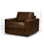 Fauteuil pivotant à ressorts 38,5 po en cuir fleur brun Heritage Heritage - Cannelle Portofino